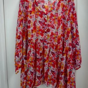 Torrid Sheer Floral Shirt 26/28